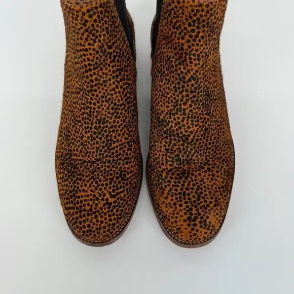 Madewell Womans Boot Ainsley Chelsea Spotted Calf Hair Size 7 Leopard Pony Flaw - Picture 4 of 12
